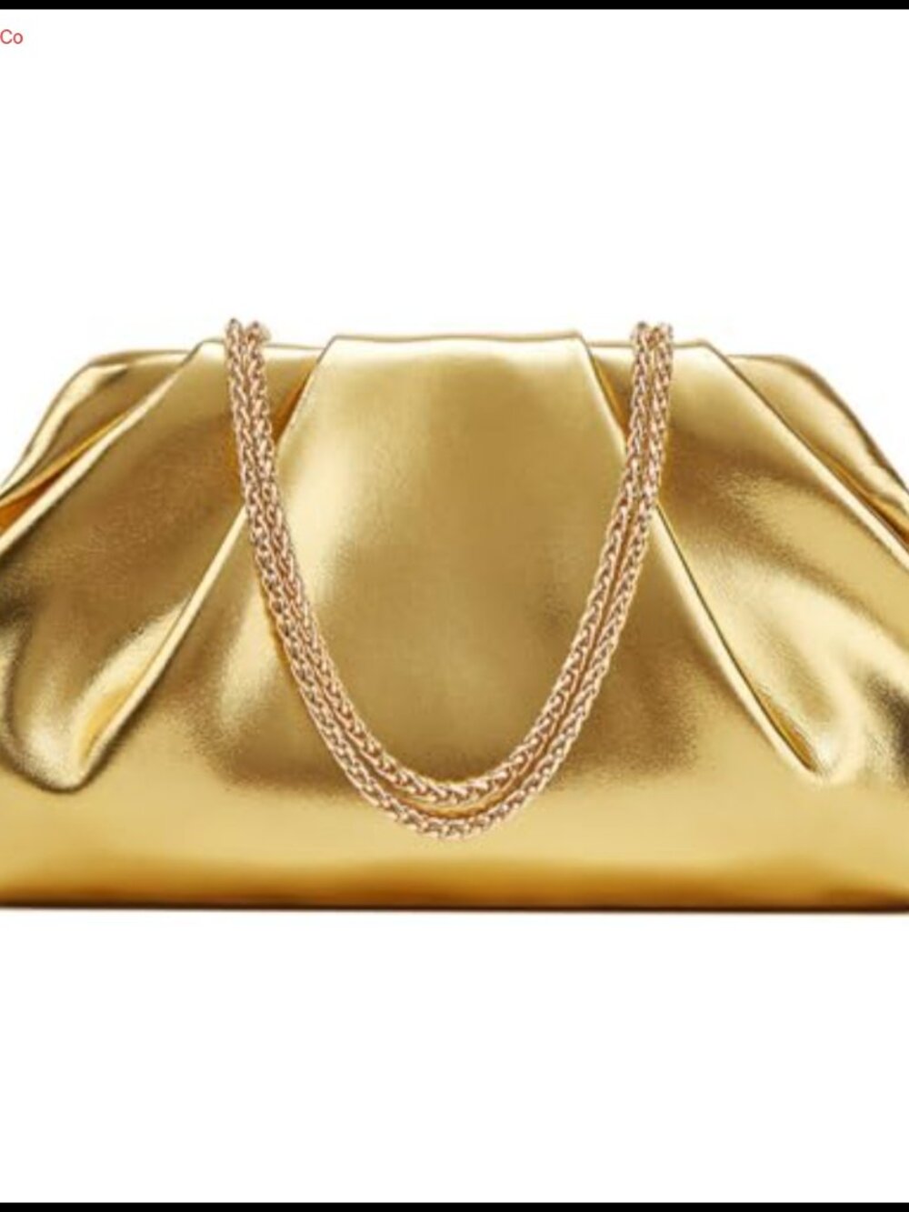 Pleated Soft PU Leather Evening Clutch Detachable Chain Crossbody